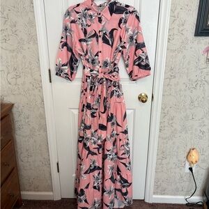 NWT Maternity Floral Pink Maxi Dress Size Medium